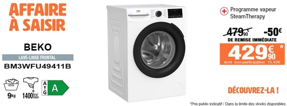 Lave-linge frontal Beko BM3WFU49411B