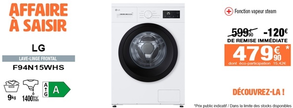 Lave-linge frontal F94N15WHS 9 kg