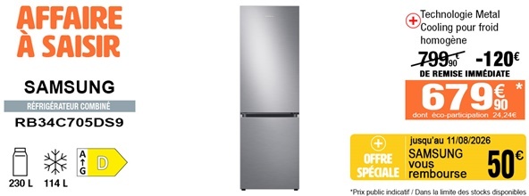 Réfrigérateur combiné Samsung RB34C705DS9