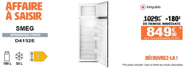 Réfrigérateur intégrable SMEG D4152E