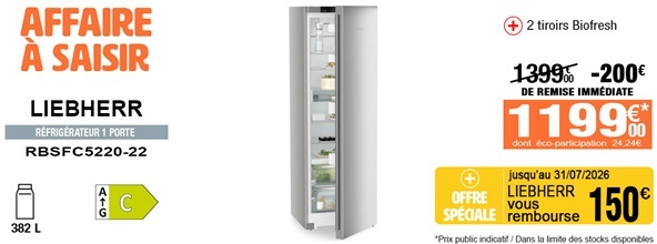 Réfrigérateur 1 porte Liebherr RBsfc 5220
