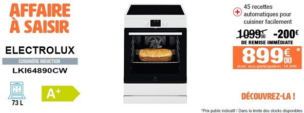 Cuisinière induction Electrolux LKI64890CW
